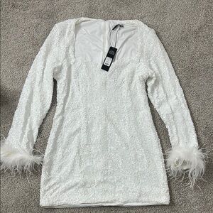 Elegant White Sequin Dress